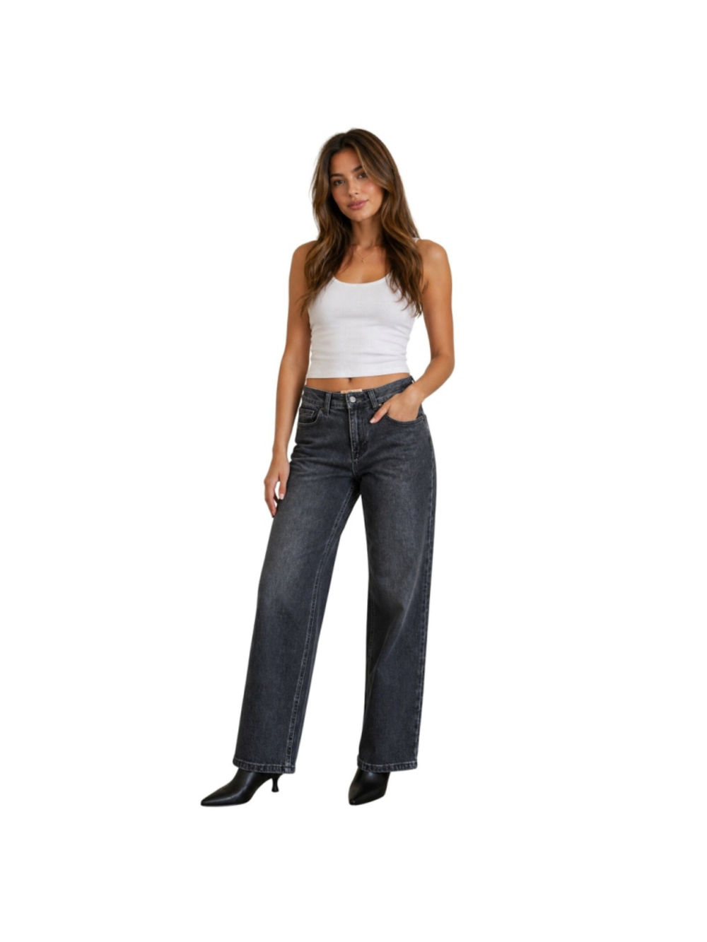 OAT NY black grunge sz 6 / 28 straight leg high rise 90s black wash jeans EUC